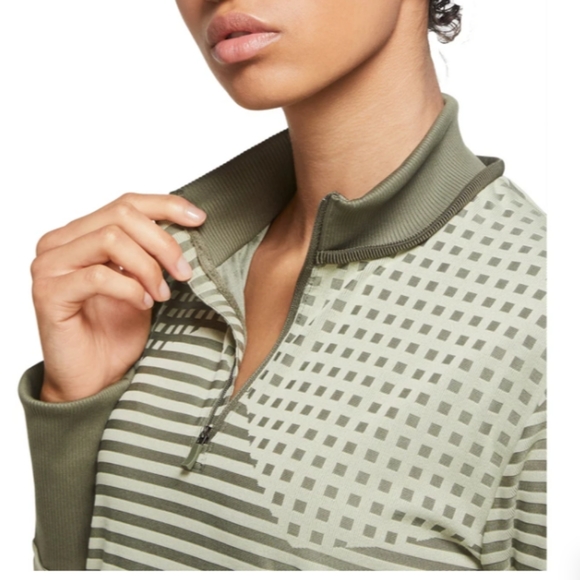 Nike Dri-Fit Golf UV Ace 1/2 Zip Top Green LG - Picture 2 of 13